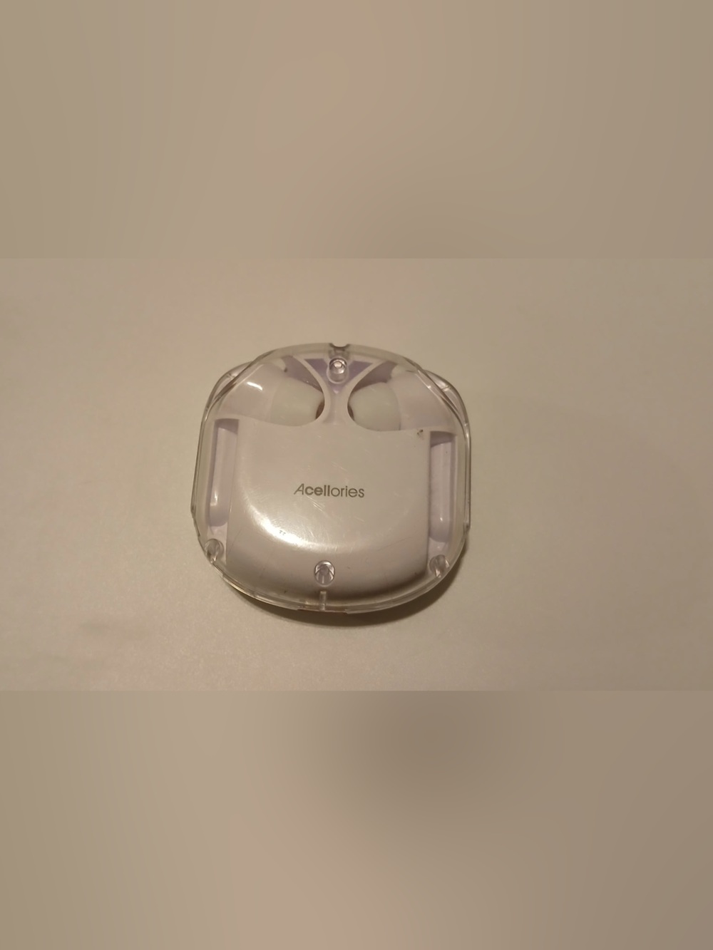 Acellories Clear Case Earbuds - White and Light Purple